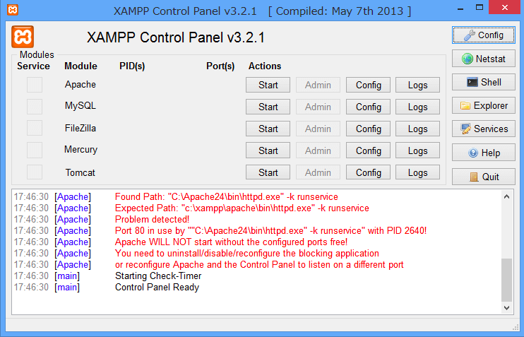 xampp php shell 0