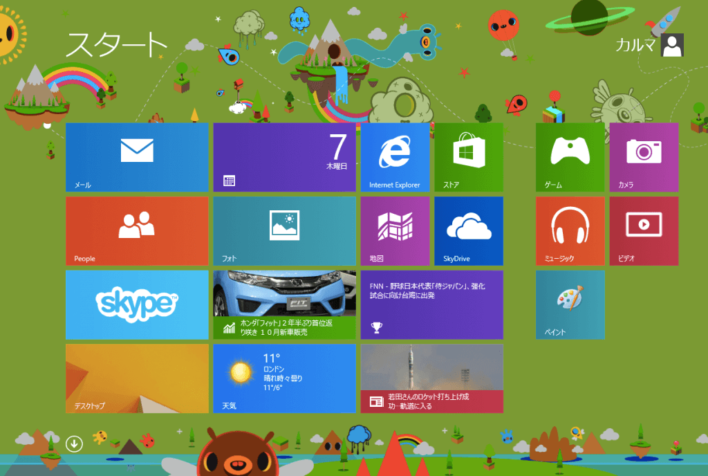 Windows8 スタート画面の背景を変更 Pc設定のカルマ