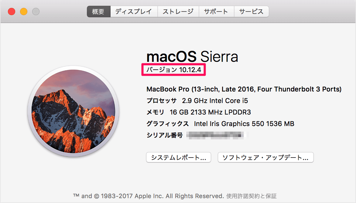 Macos バージョンの確認方法 Pc設定のカルマ