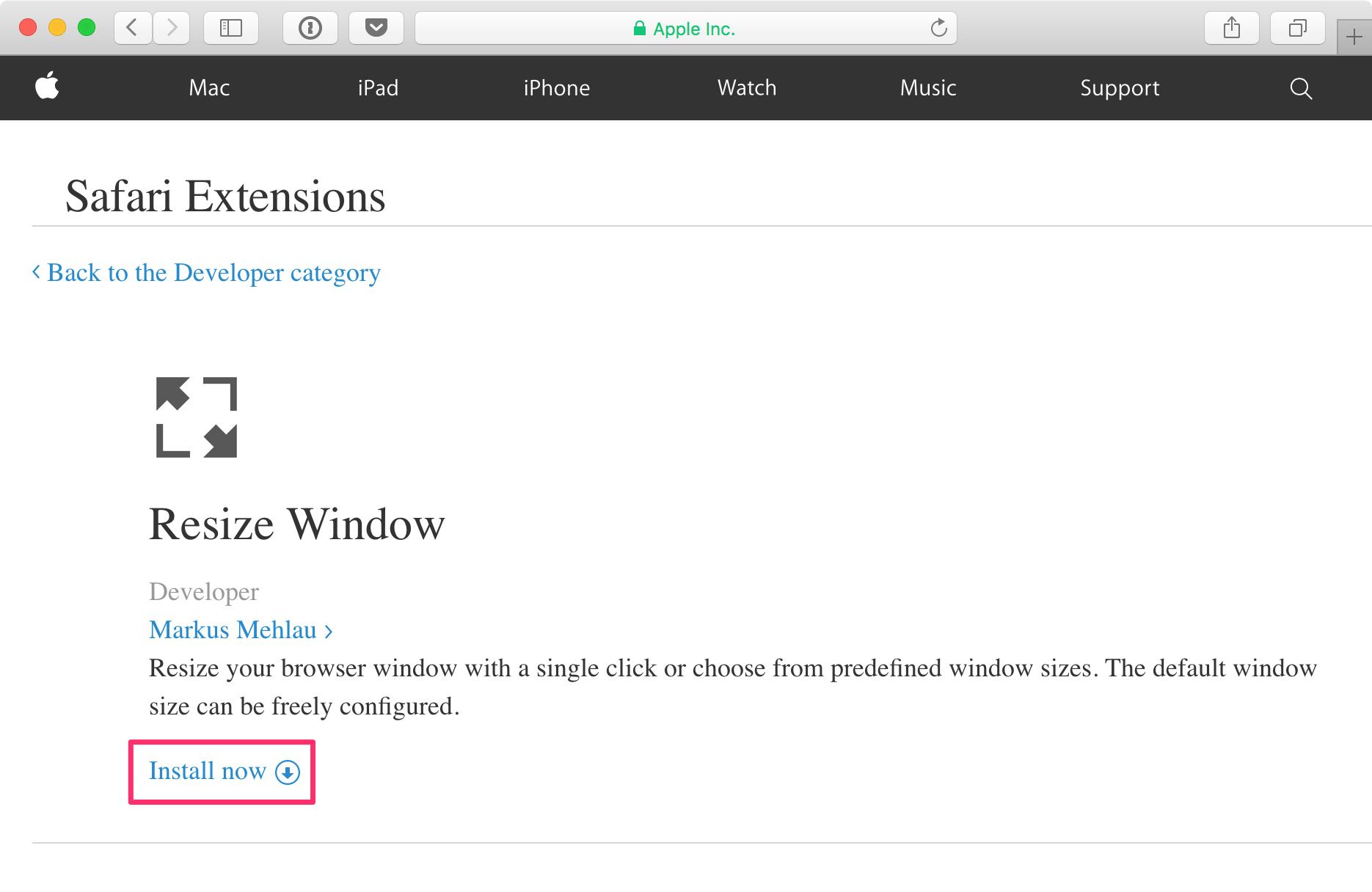 safari resize window to specific size