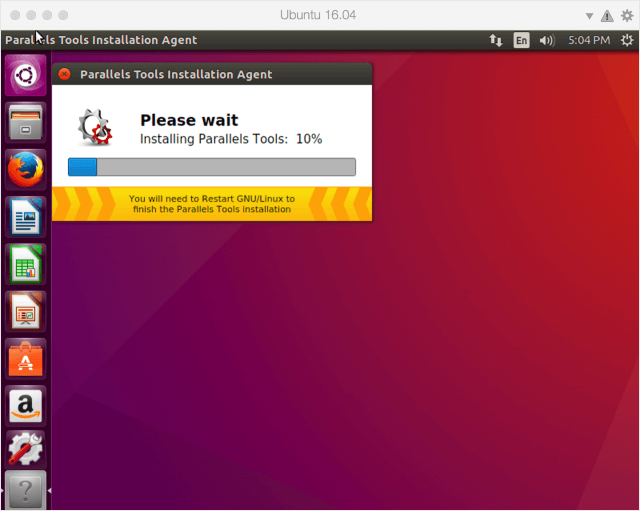 parallels desktop install ubuntu 11