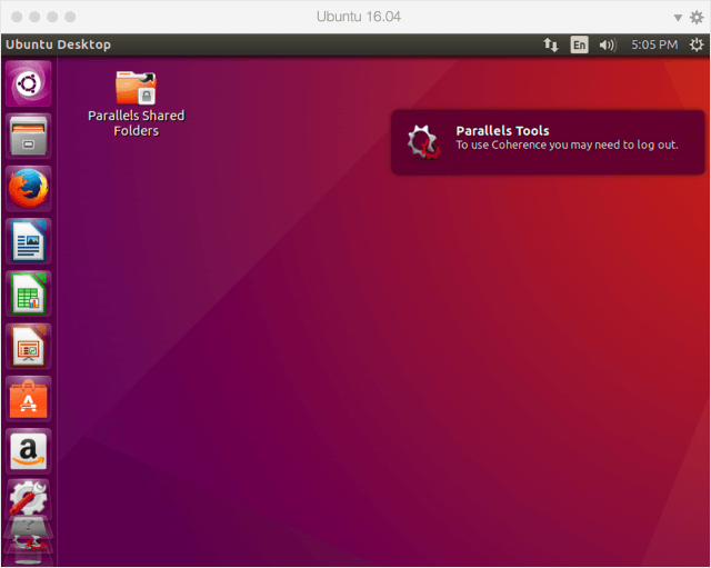 parallels desktop install ubuntu 15