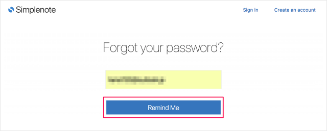 simplenote reset password 03