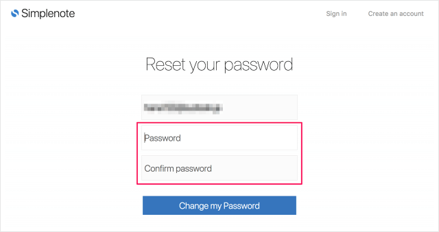 simplenote reset password 06