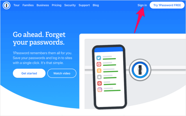 1password account sign in out a01