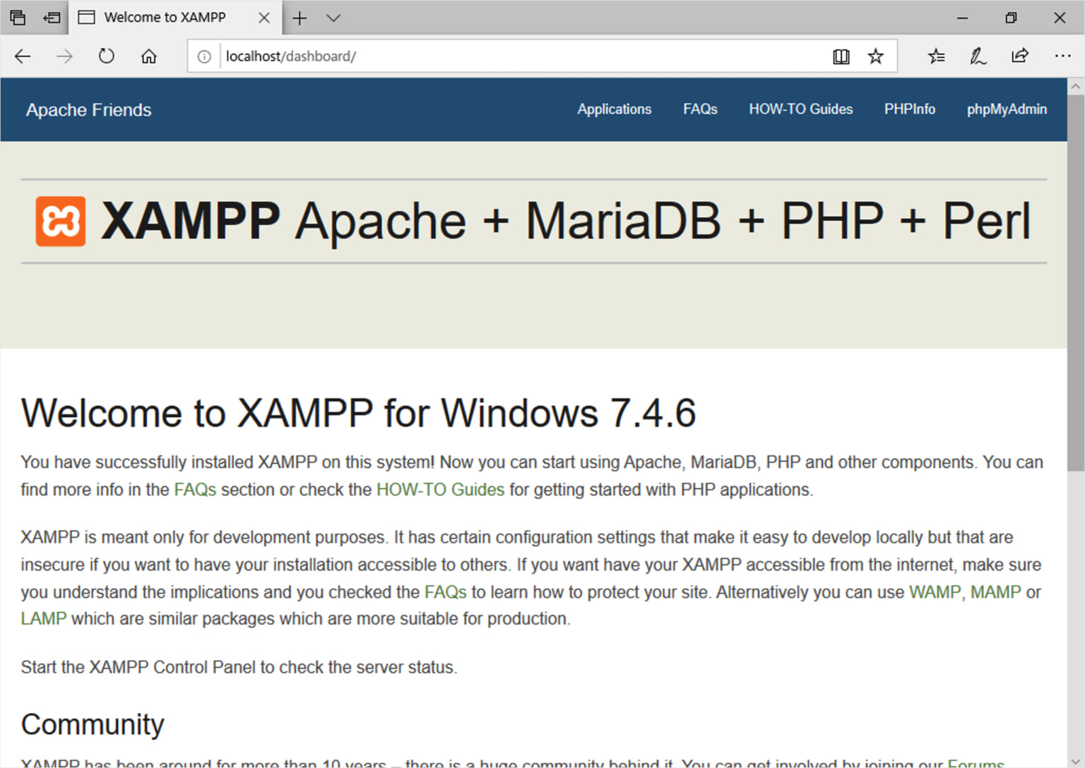 apache web server stopped xampp linux