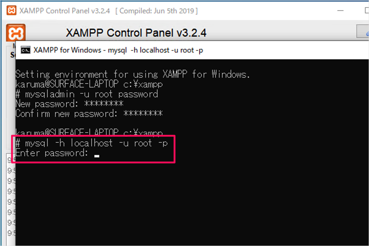 xampp phpmyadmin password root