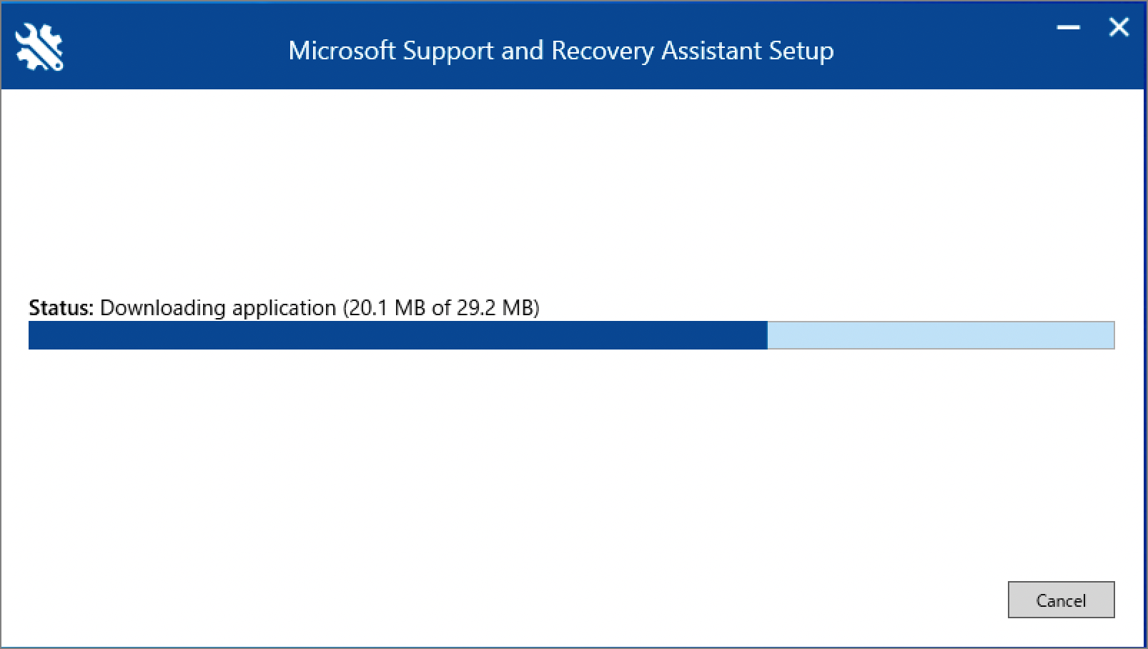 instal the new Microsoft Support and Recovery Assistant 17.01.0268.015