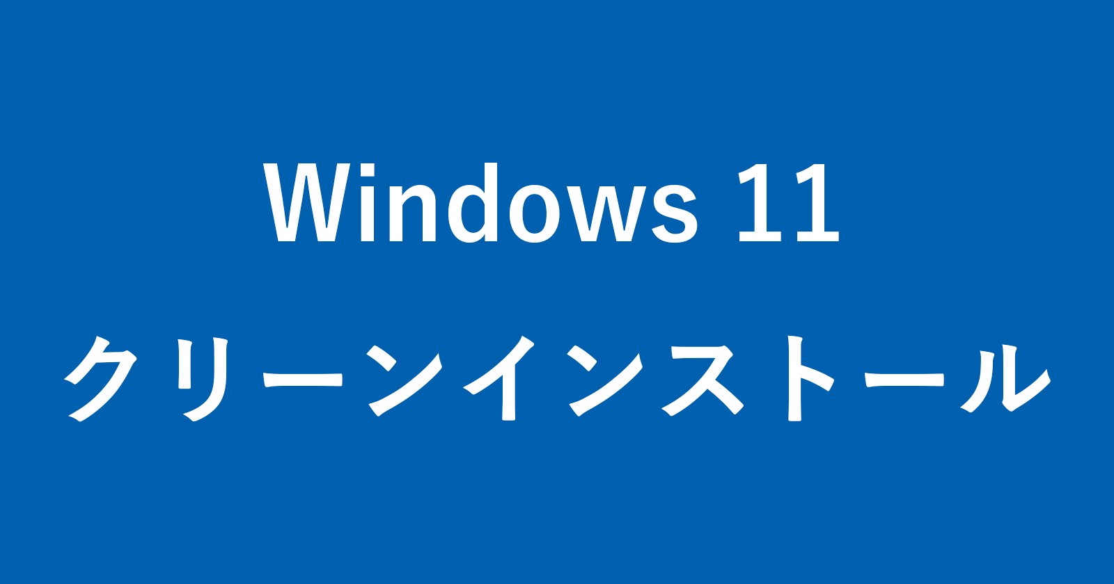 windows 11 clean install