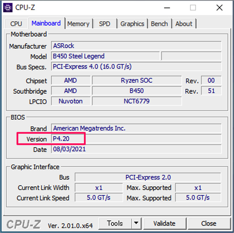 how to check bios version 03