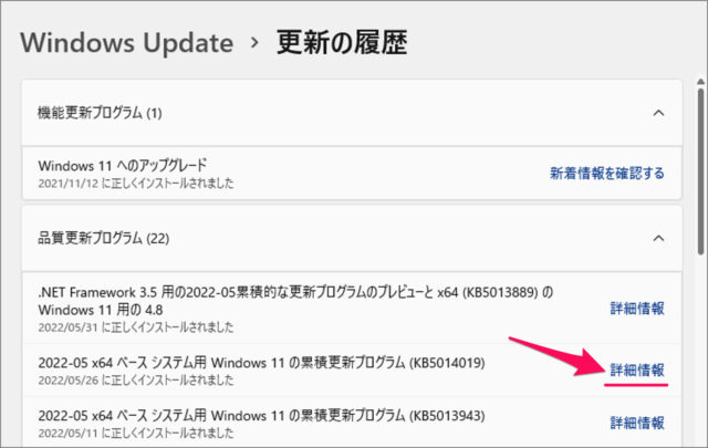 check update history on windows 11 04