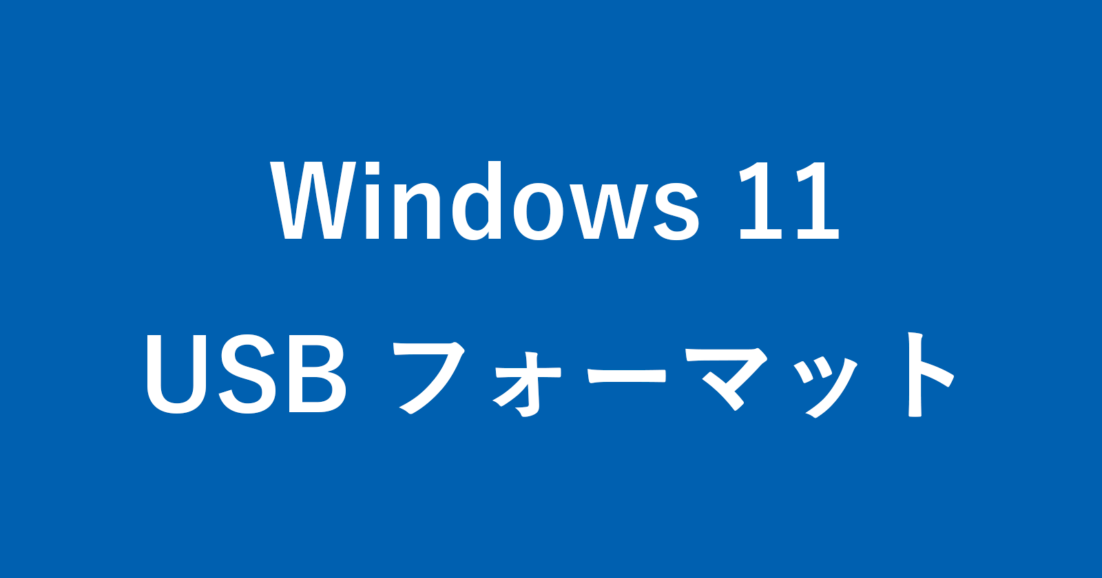 windows 11 format usb drive