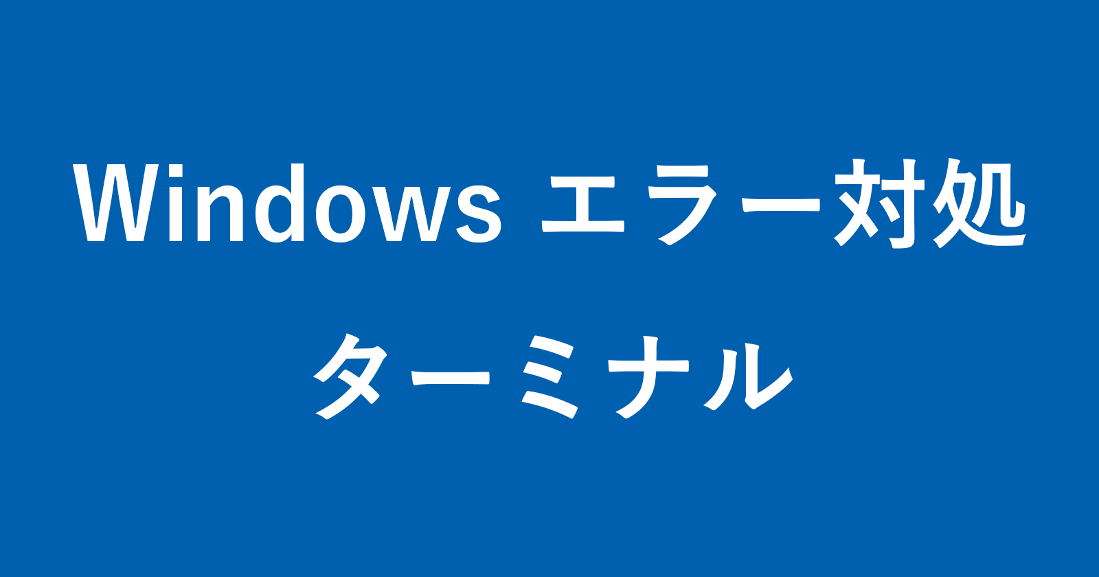 windows terminal error