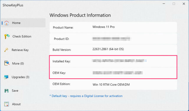 find windows 11 product key a01
