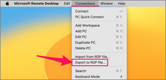mac remote desktop import export 03