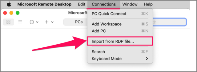 mac remote desktop import export 07