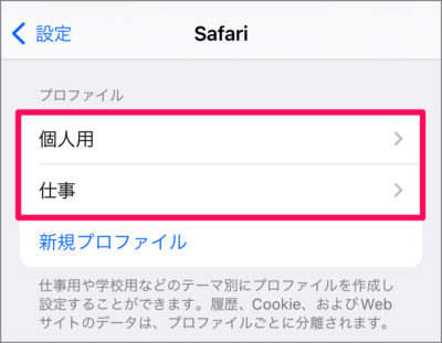 create safari profiles iphone 04